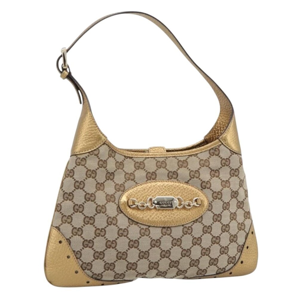 Gucci Vintage Jackie O Chain Hobo GG Canvas and leather Medium